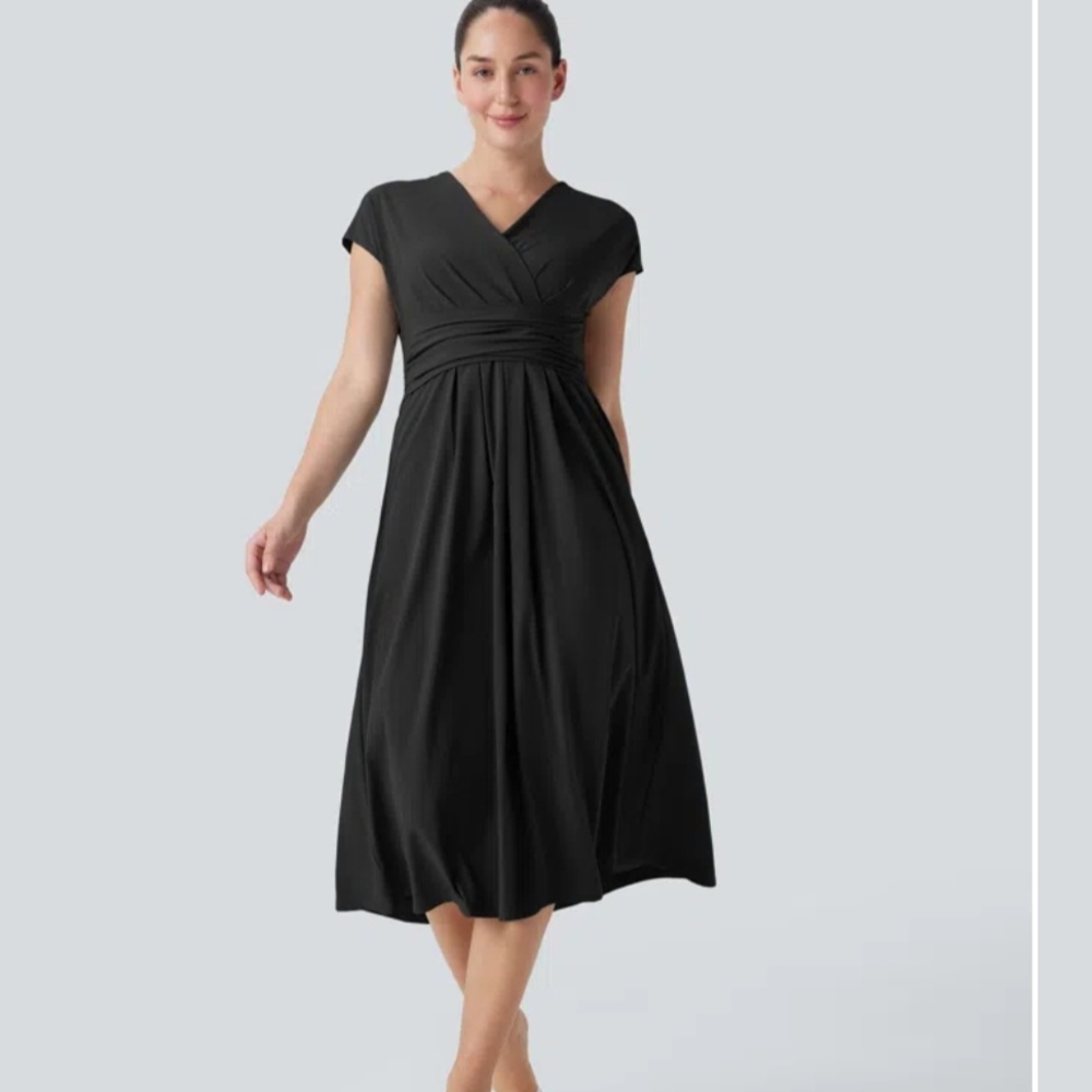 HALARA Classic Black Wrap Dress